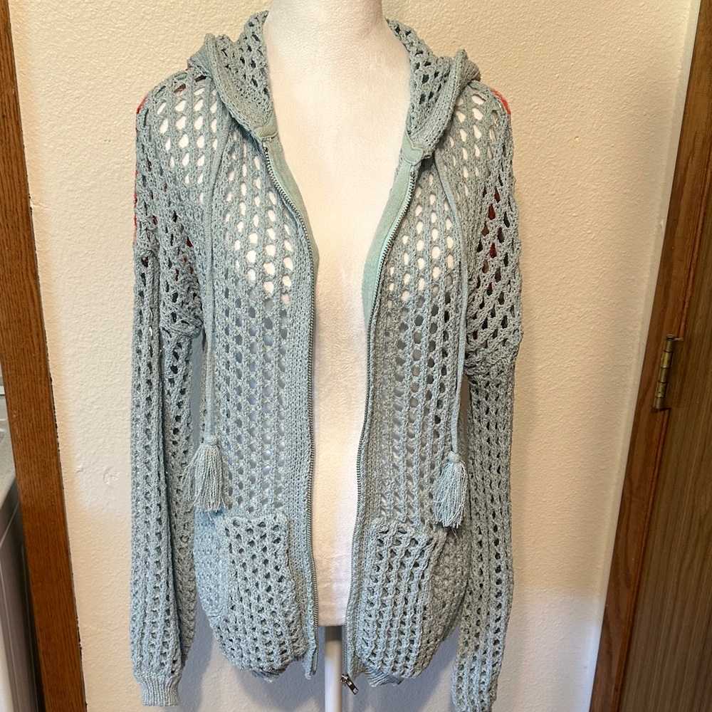 POL NWOT Light Blue Crochet Cardigan